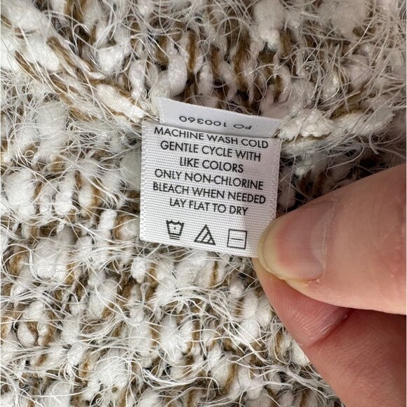 Marleylilly Vest Womens XS-M Ivory Brown Heather Soft Open Front Hippie Boho - Picture 4 of 11